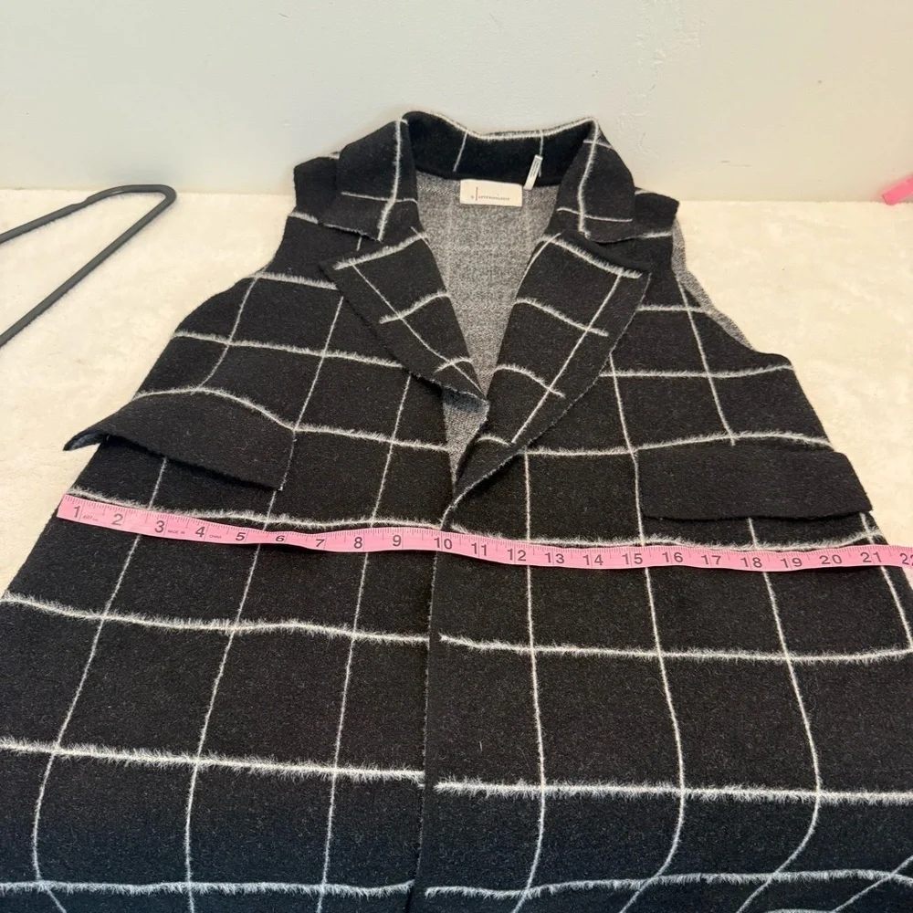 Anthropologie Quinn Windowpane Longline Duster Vest One Size OS